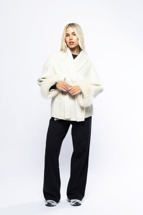 Blazer Aveludado com laço - Off-white