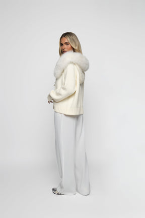 Cardigan Aveludado - Branco