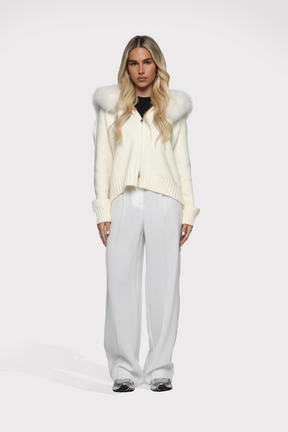 Cardigan Aveludado - Branco