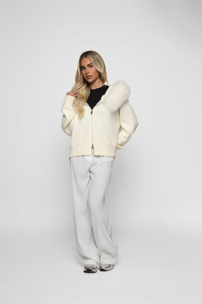 Cardigan Aveludado - Branco